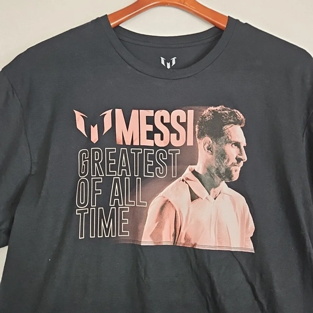 Lionel Messi T-Shirt Men's Sz Large Black Greatest Of All Time Miami Soccer New‎